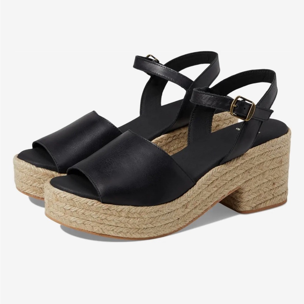 Toni Pons Adriana platform espadrille black sandals New 5‎